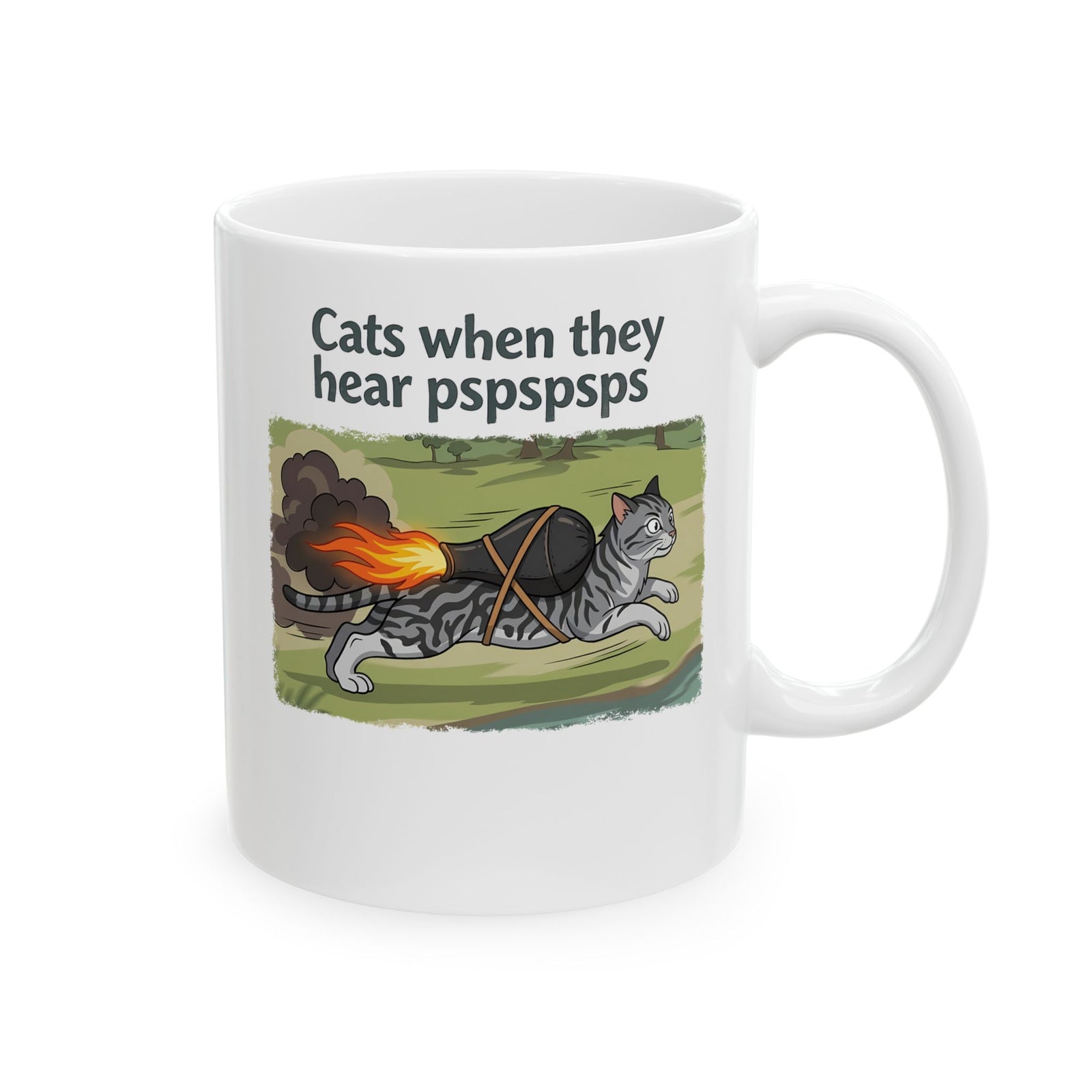Cats When They Heard 'pspspsps' Ceramic Mug