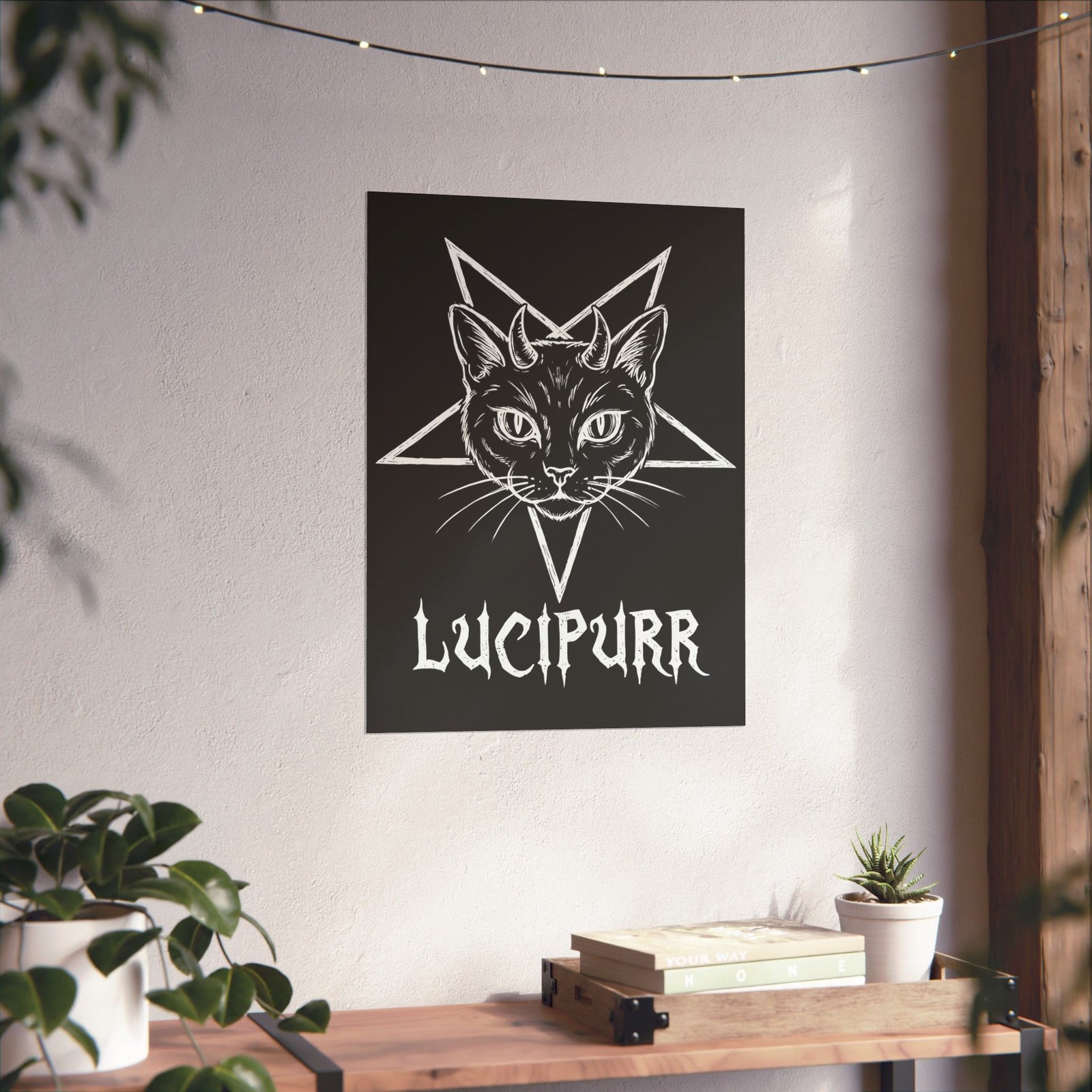 Lucipurr Lucifer Cat Poster — Gothic Cat Poster