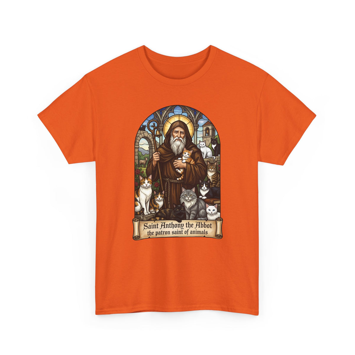 Saint Anthony the Abbot Cat T-Shirt Patron Saint of Animals Shirt