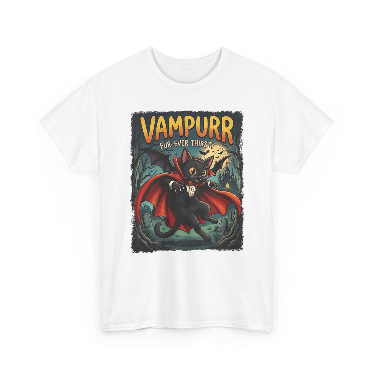 Vampurr 'Fur-ever Thirsty' Cat Vampire T-Shirt