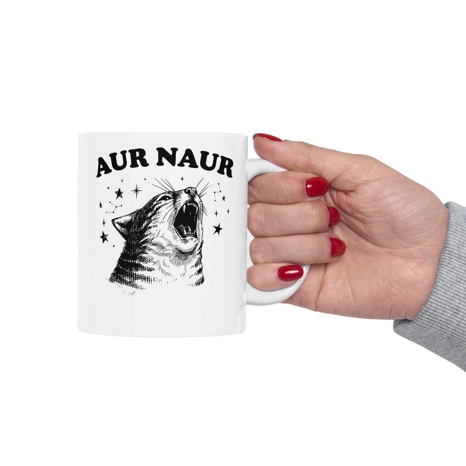 Aur Naur Funny Cat Ceramic Mug — Cute Funny Cat Mug