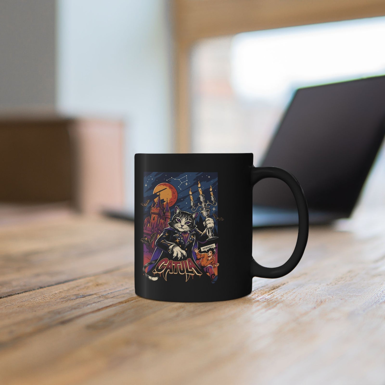 Catula Cat Dracula Black Mug