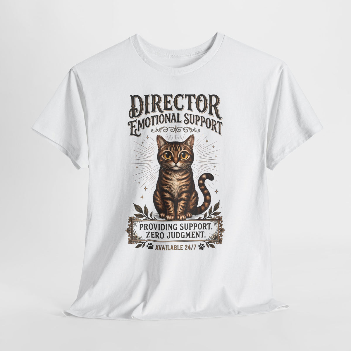 Director Emotional Support Cat T-Shirt — Vintage Tabby Feline Apparel