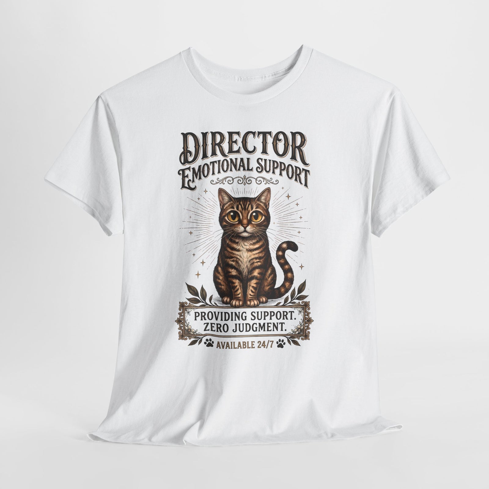 Director Emotional Support Cat T-Shirt — Vintage Tabby Feline Apparel
