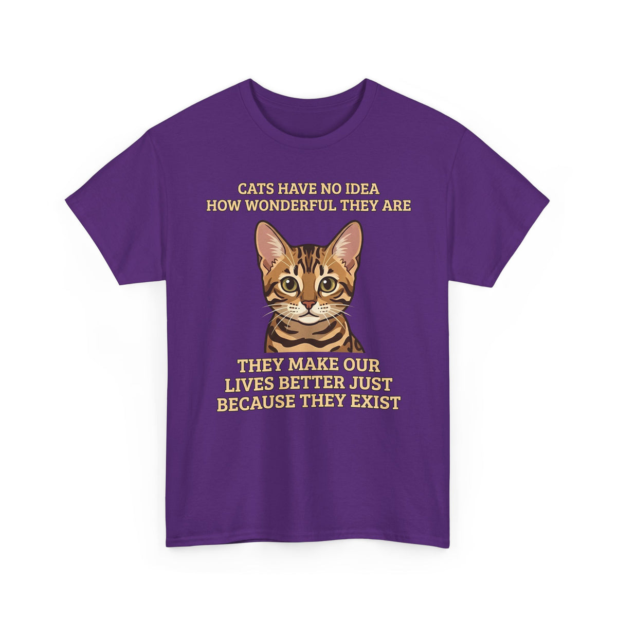 Whimsical "Cats Have No Idea How Wonderful They Are" Cat T-Shirt