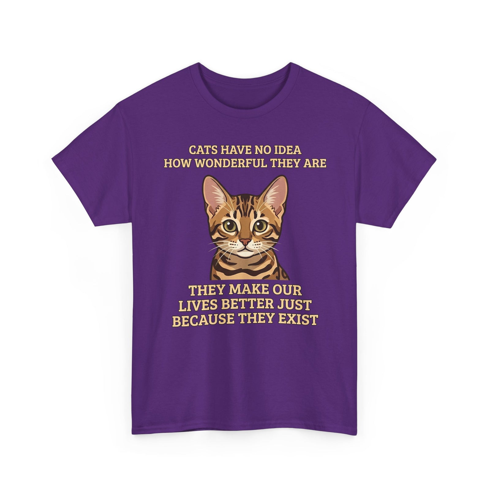 Whimsical "Cats Have No Idea How Wonderful They Are" Cat T-Shirt
