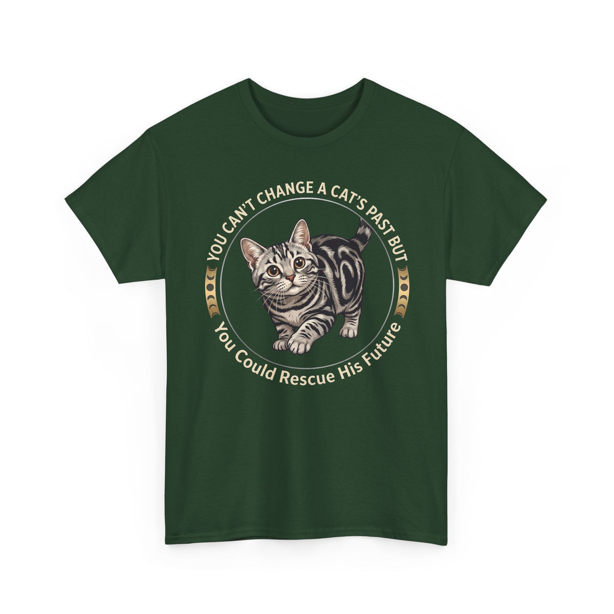 Rescue His Future Cat T-Shirt — You Can't Change A Cat's Past Rescue Tee