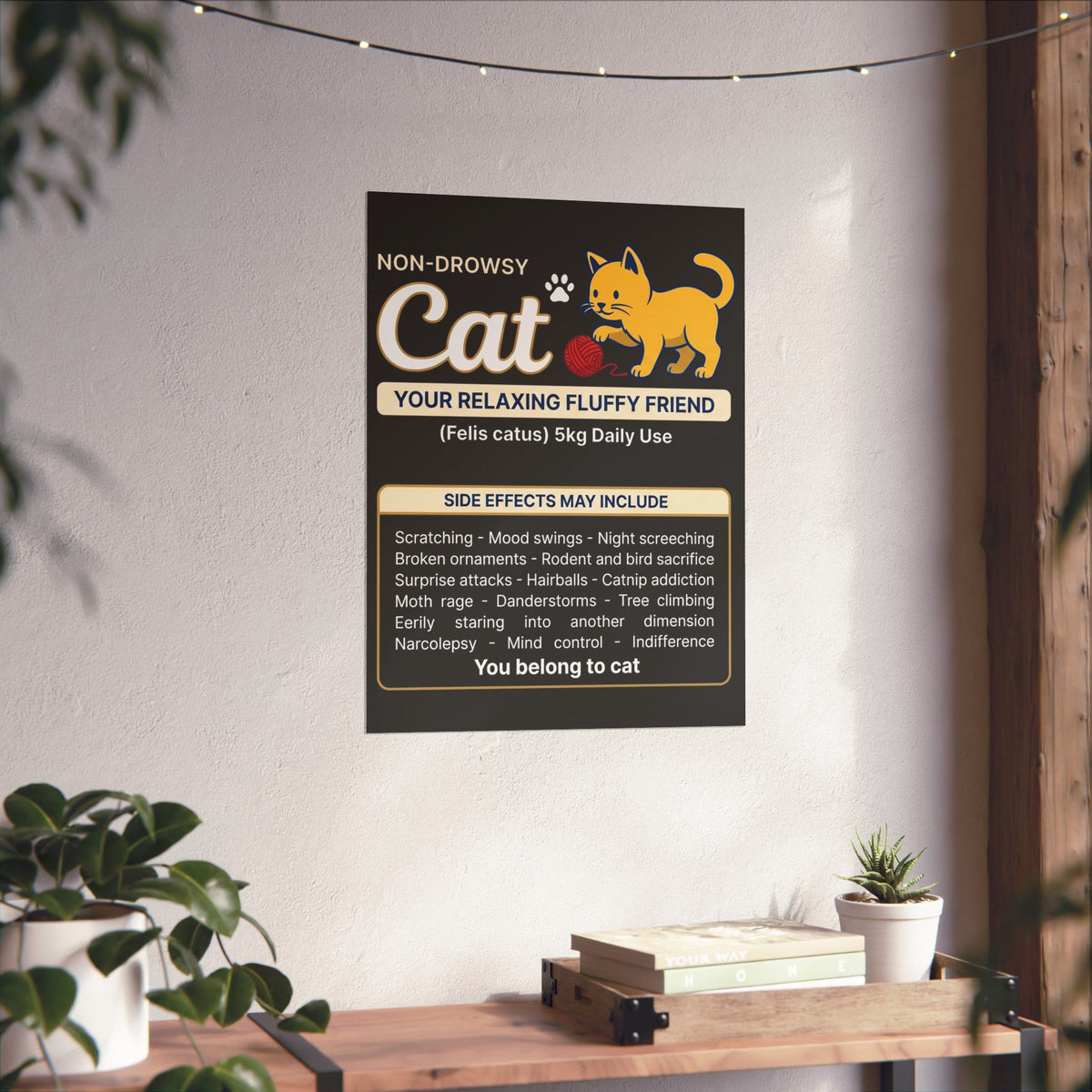 Non-Drowsy Cat Funny Prescription Graphic Poster