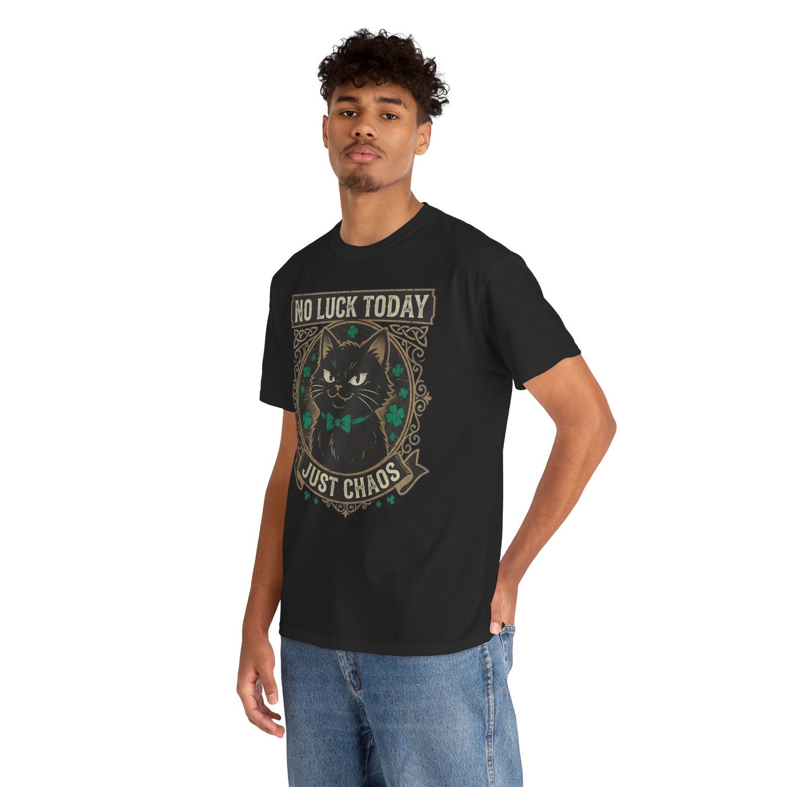 No Luck Today, Just Chaos — Black Cat T-Shirt