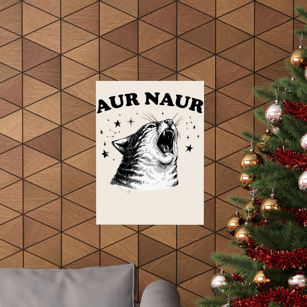 Aur Naur Funny Cat Poster — Cute Funny Cat Poster