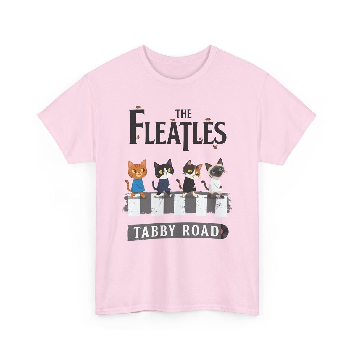 Fleatles Parody Cat T-Shirt — Retro Beatles-Inspired Cat Band Tee
