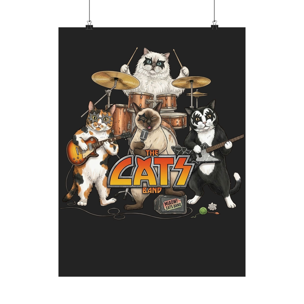 The Cats Band Poster — Retro Cat Band Graphic Poster