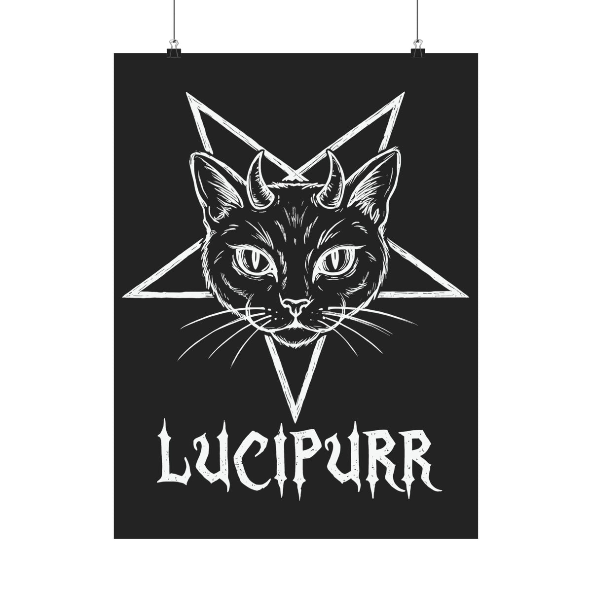 Lucipurr Lucifer Cat Poster — Gothic Cat Poster