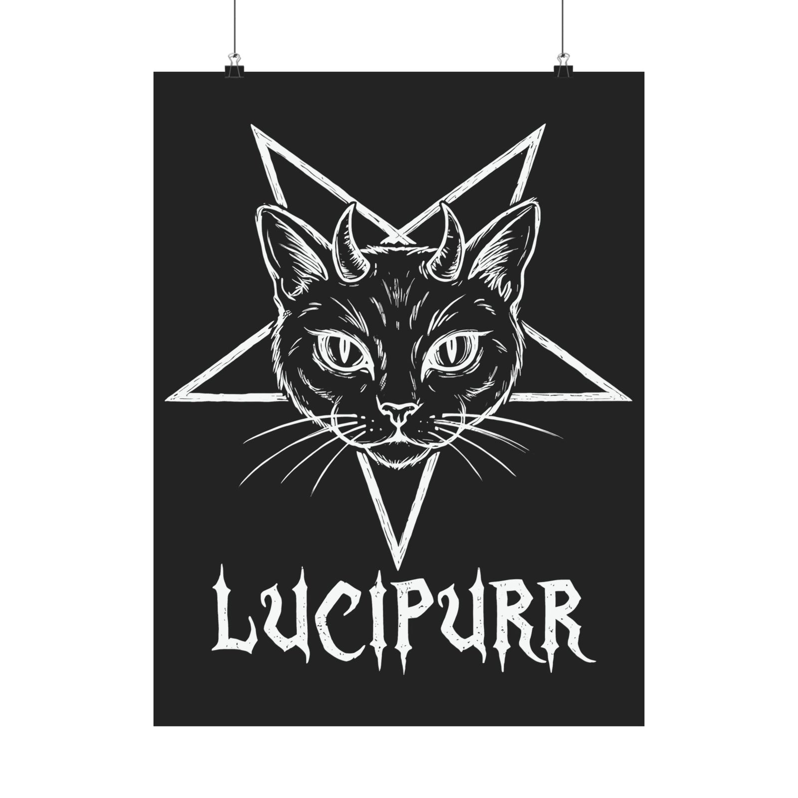 Lucipurr Lucifer Cat Poster — Gothic Cat Poster