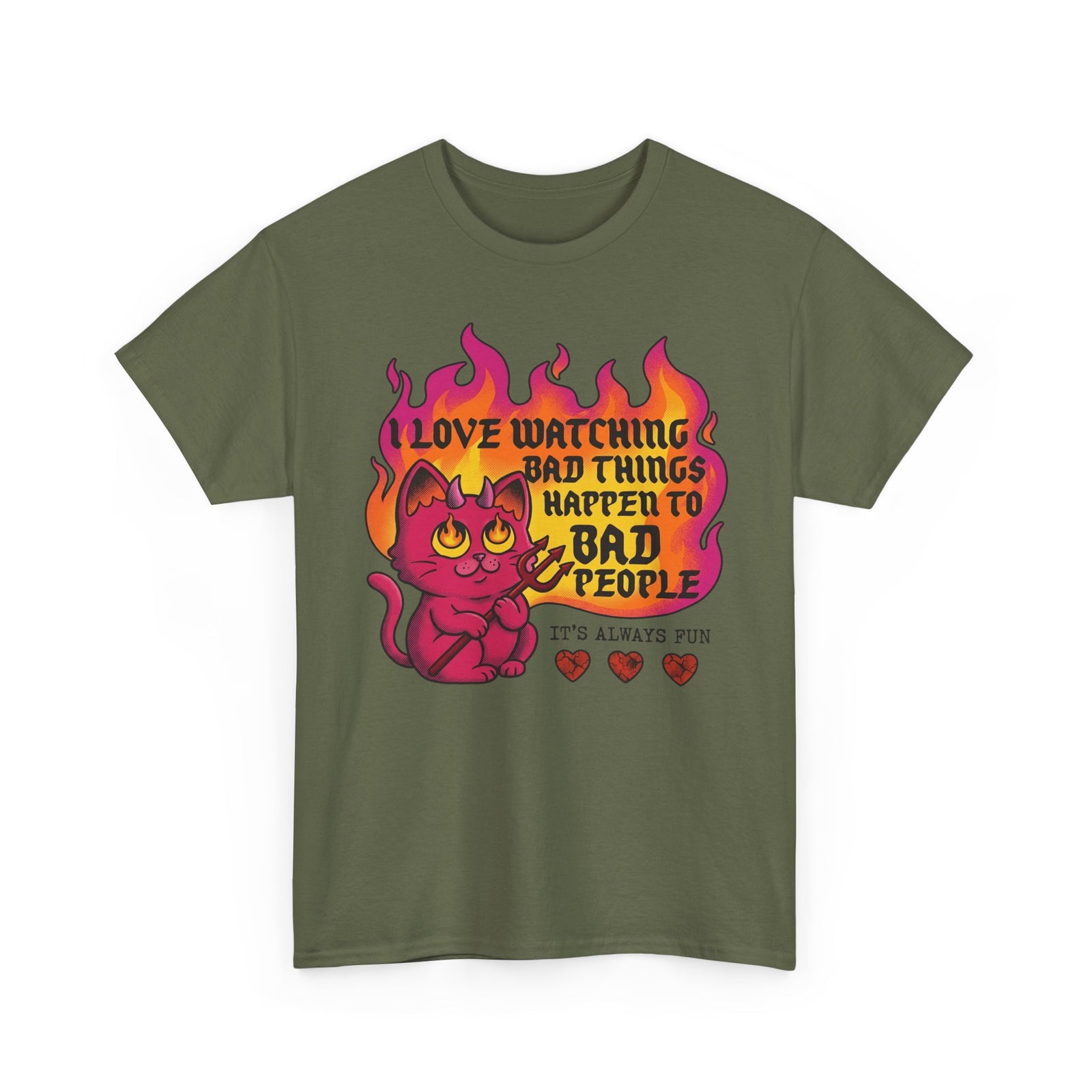 Evil Cat 'I Love Watching Bad Things' T-Shirt