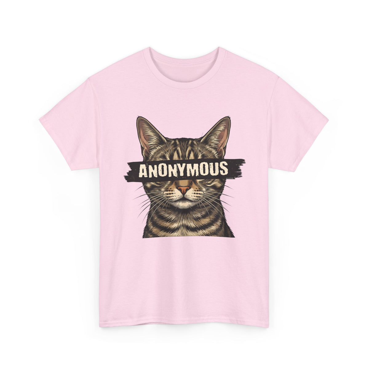 "Anonymous" Censored Cat T-Shirt, Edgy Feline Graphic Tee
