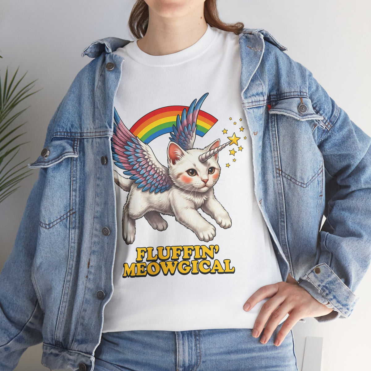 Fluffin' Meowgical Cat T-Shirt — Cute Unicorn Kitten Graphic