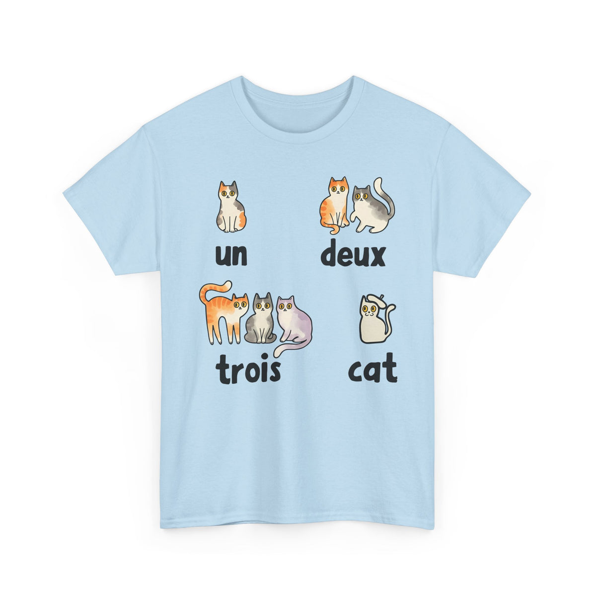 Un Deux Trois Cat T-Shirt — Cute French Cat Graphic Tee