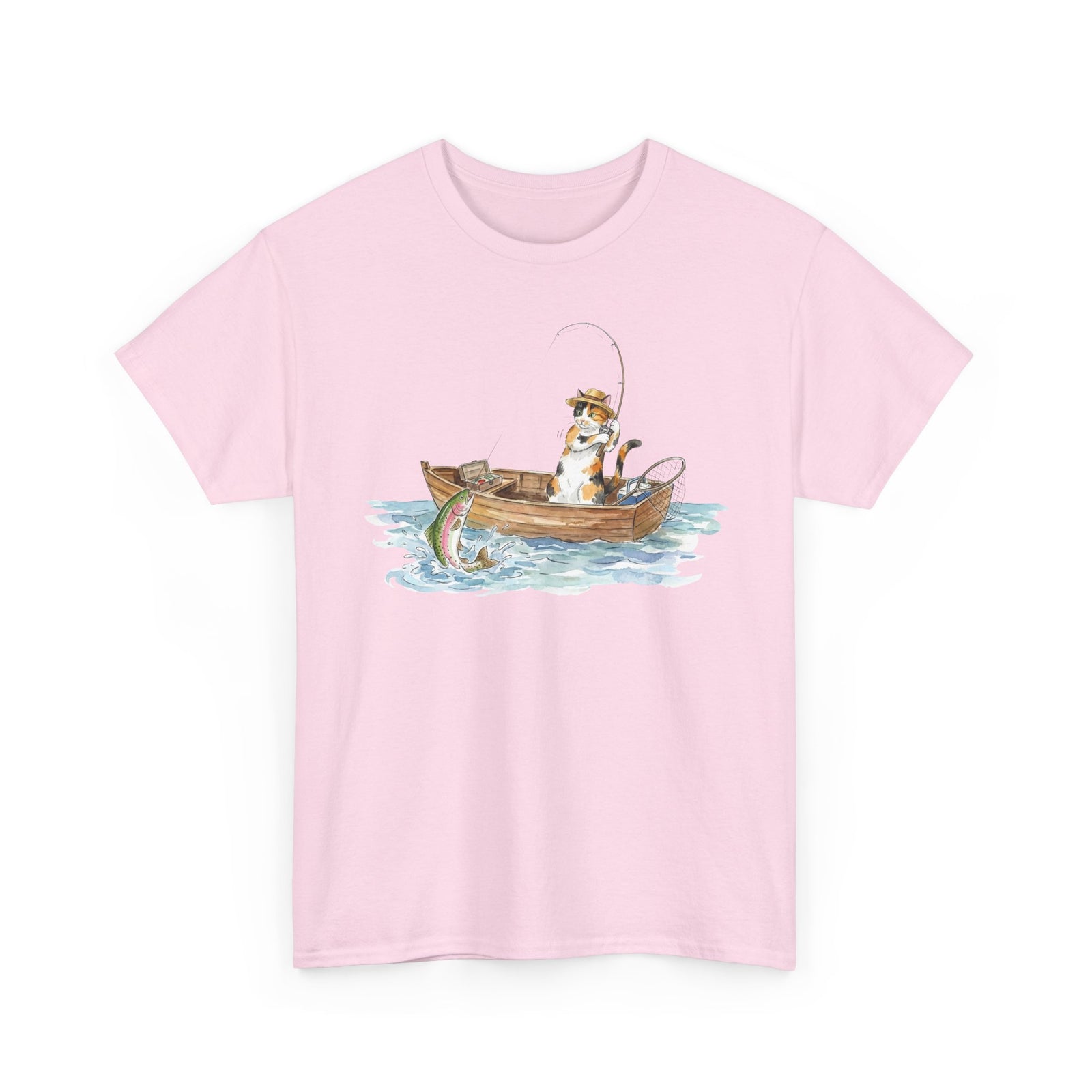 Cat Fishing T-Shirt — Funny Fishing Cat Graphic Tee