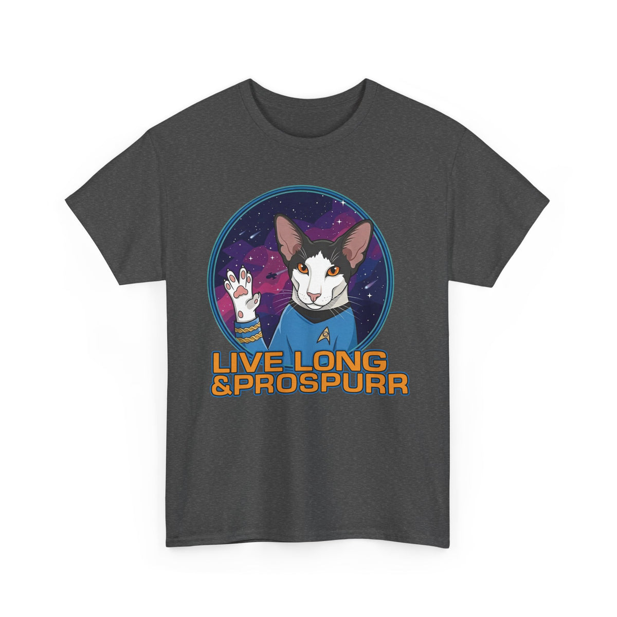 Sci‑Fi Cat 'Live Long Prospurr' T-Shirt