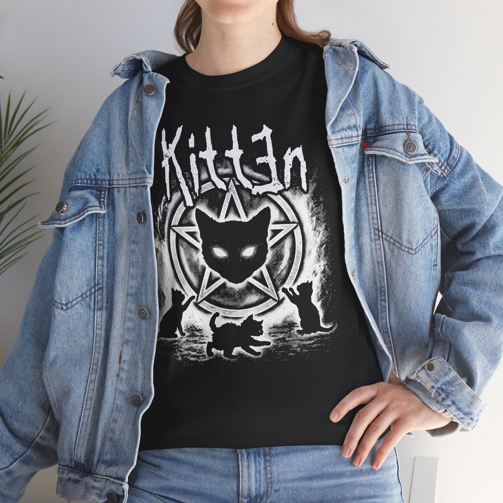 Cat Sin T-Shirt — Gothic Black Cat Pentagram Tee