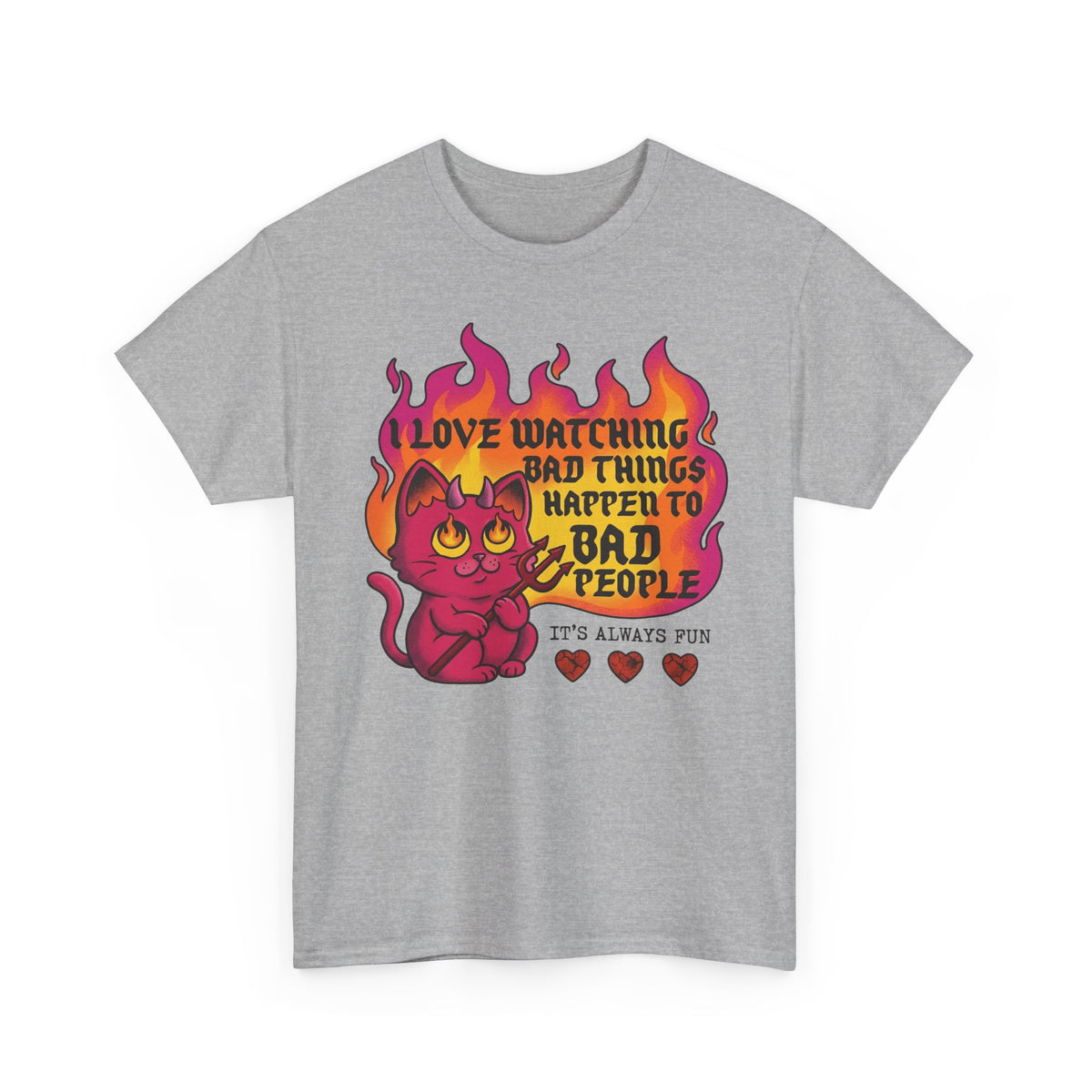 Evil Cat 'I Love Watching Bad Things' T-Shirt