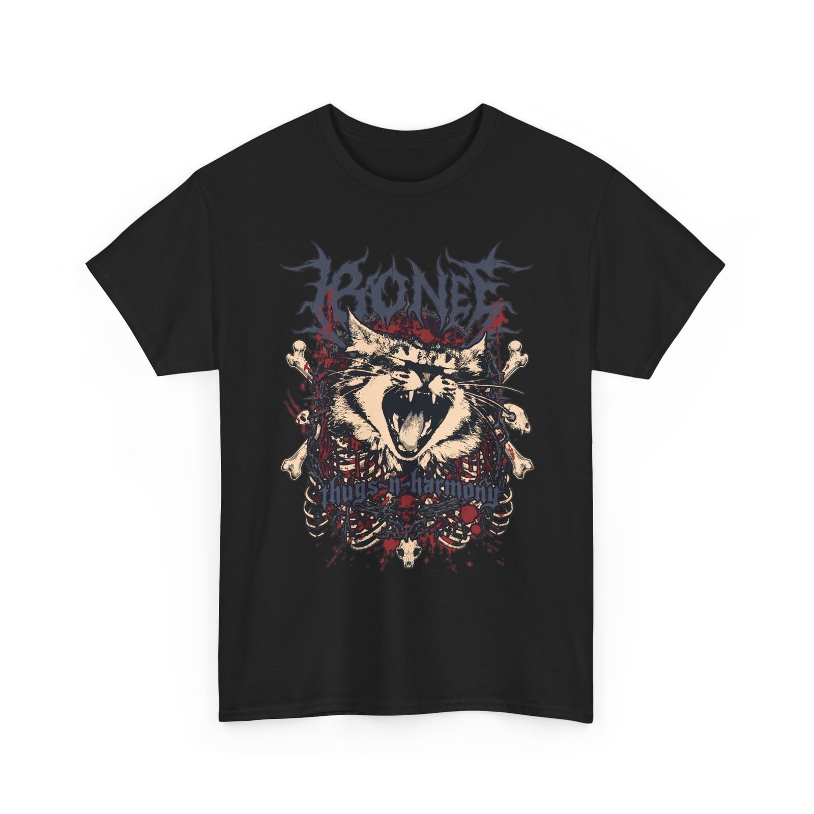 Bone Thugs-N-Harmony Metal Cat T-Shirt — Death Metal Feline Graphic Tee