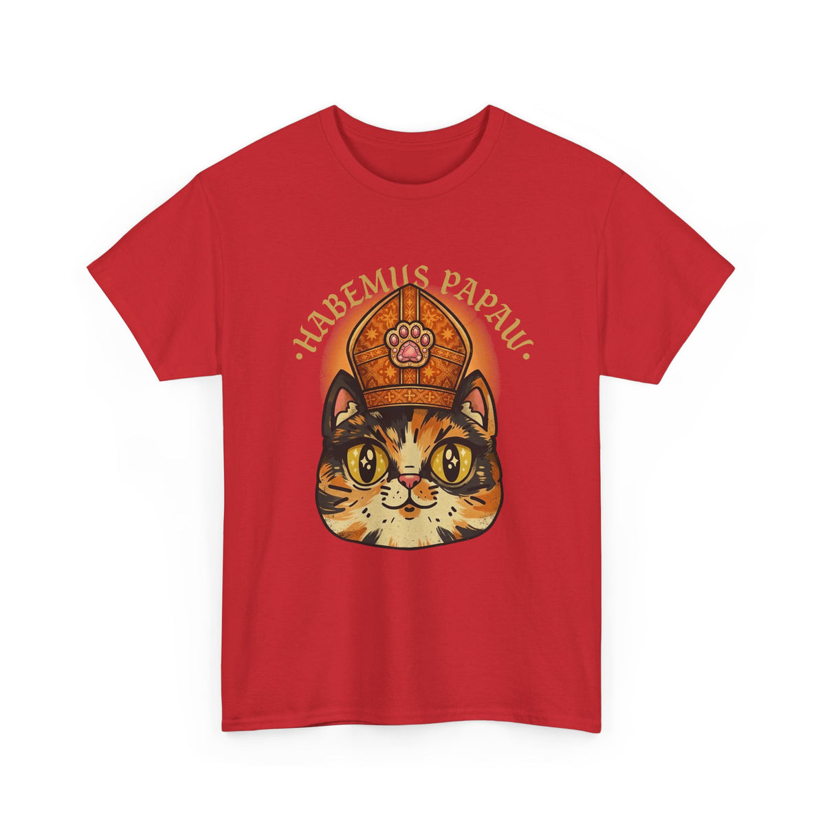 Funny 'Habemus Papaw' Catholic Kitten T-Shirt — Pope Cat Graphic Tee