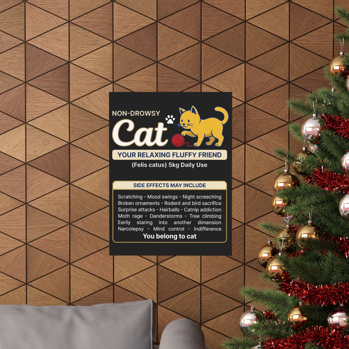 Non-Drowsy Cat Funny Prescription Graphic Poster