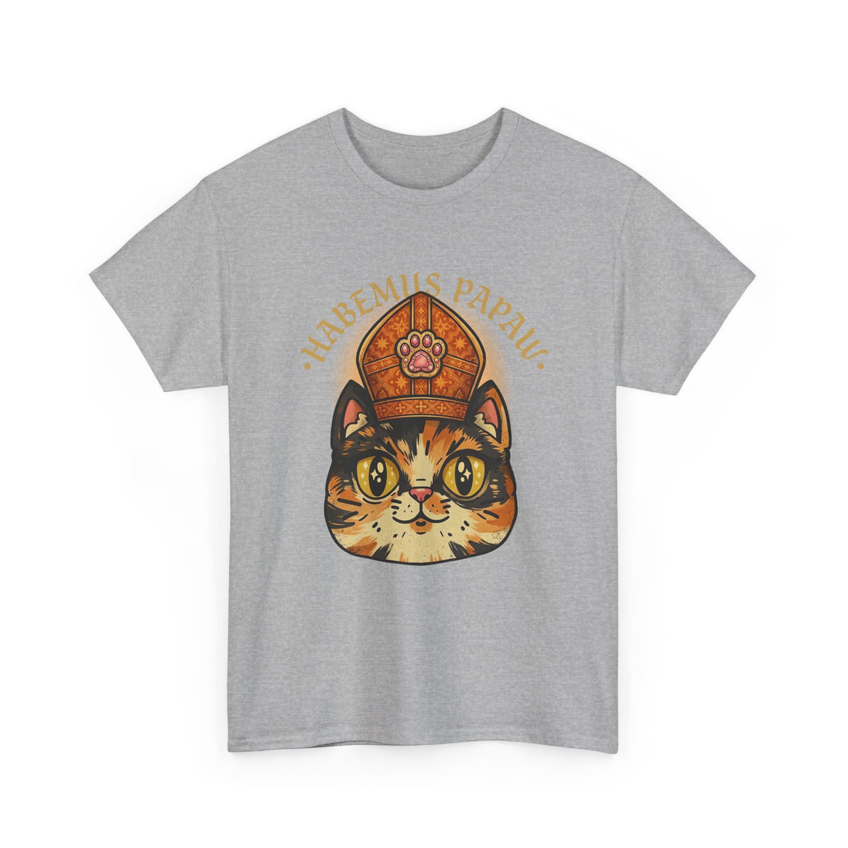 Funny 'Habemus Papaw' Catholic Kitten T-Shirt — Pope Cat Graphic Tee
