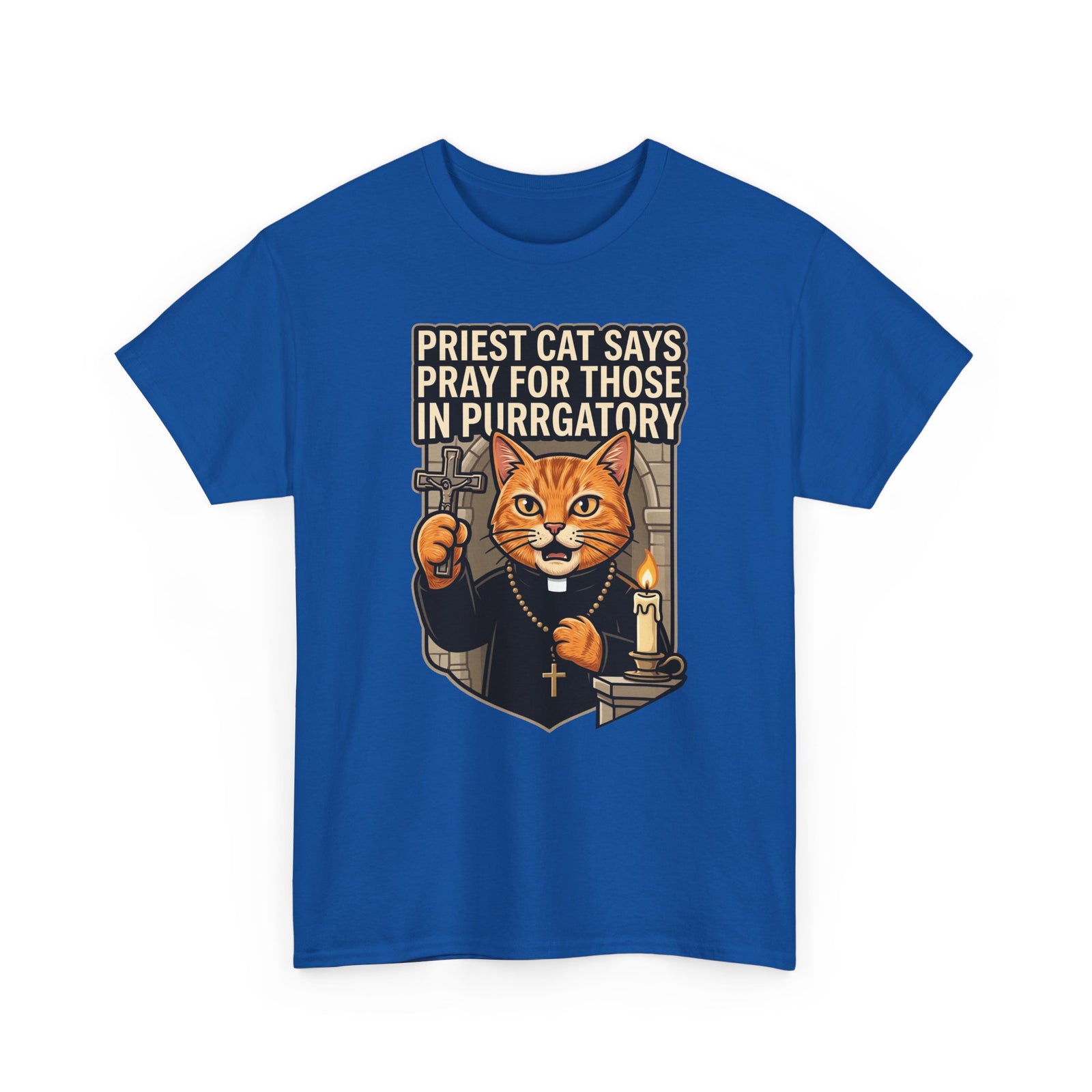 Priest Cat 'Pray For Those In Purratory' T-Shirt