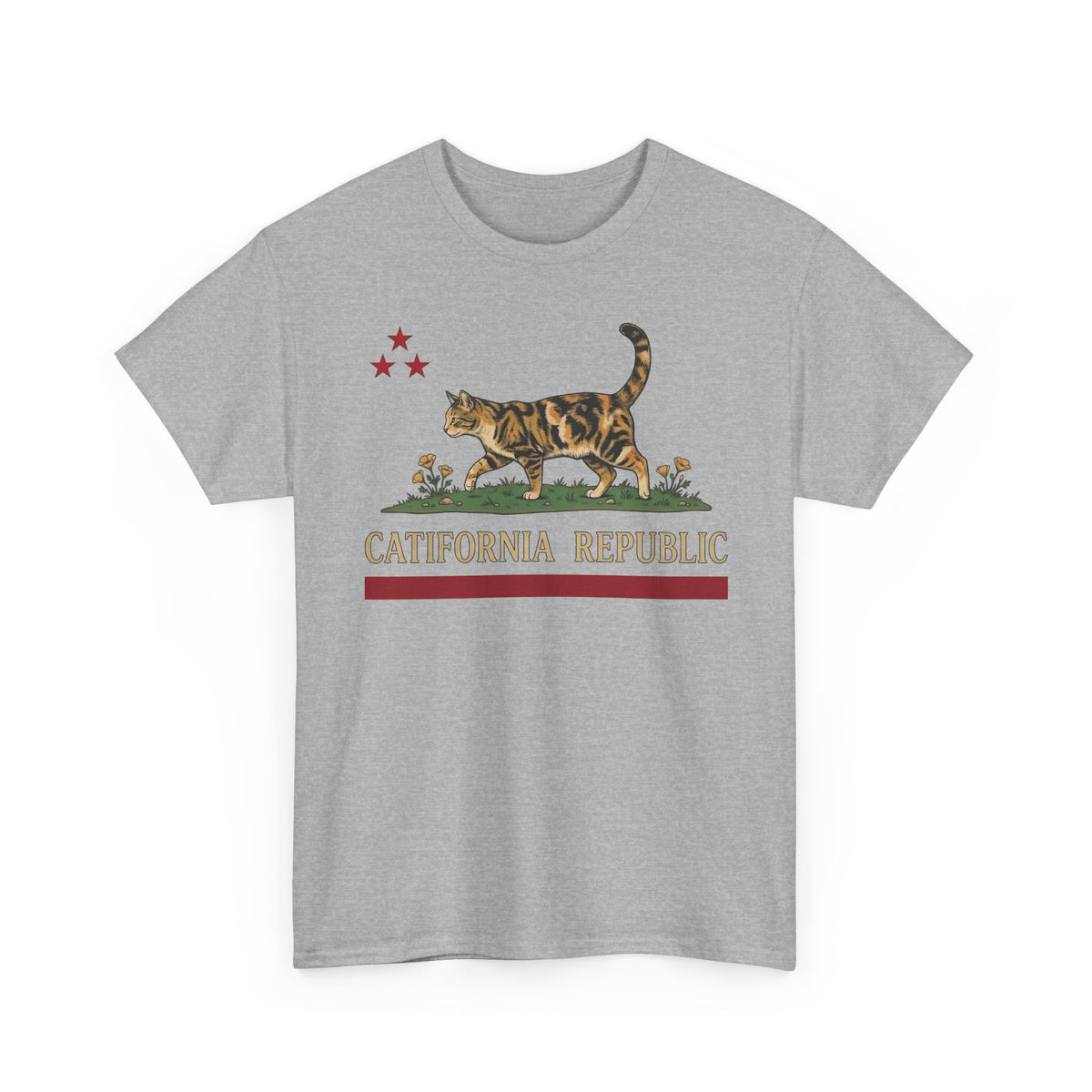 Catifornia Republic Funny Cat T-Shirt — Vintage Cali Cat Graphic Tee