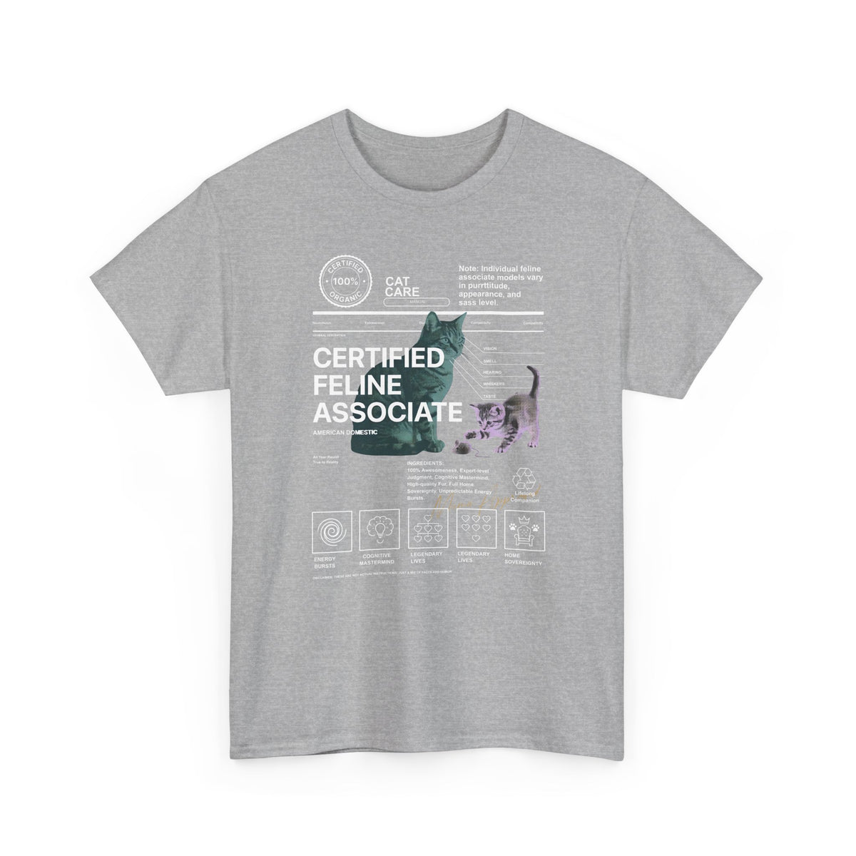 Certified Feline Associate T-Shirt — Funny Cat Lover Tee
