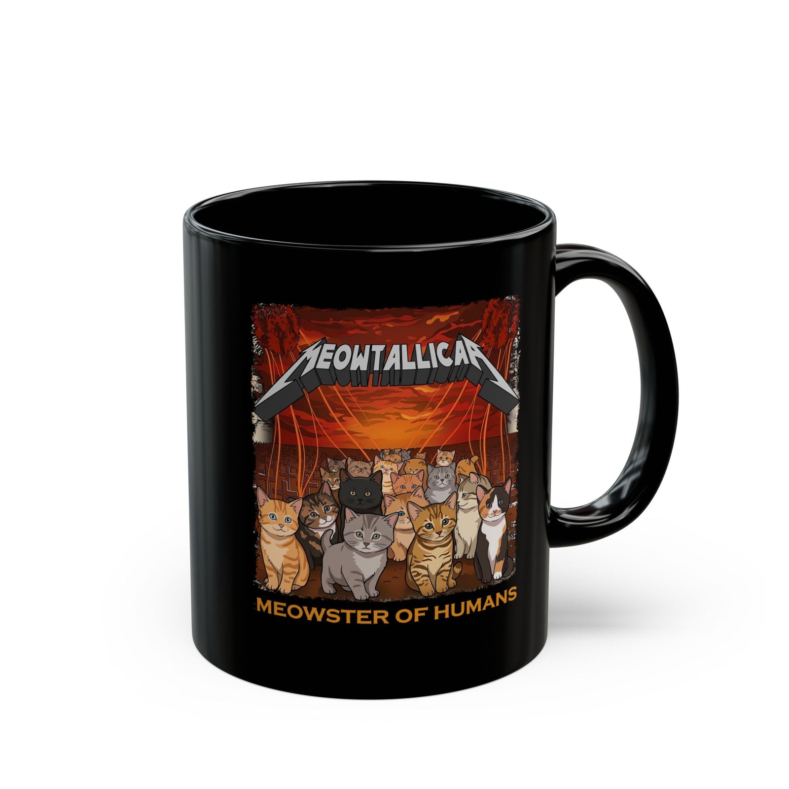 Meowster of Humans Cat Black Mug