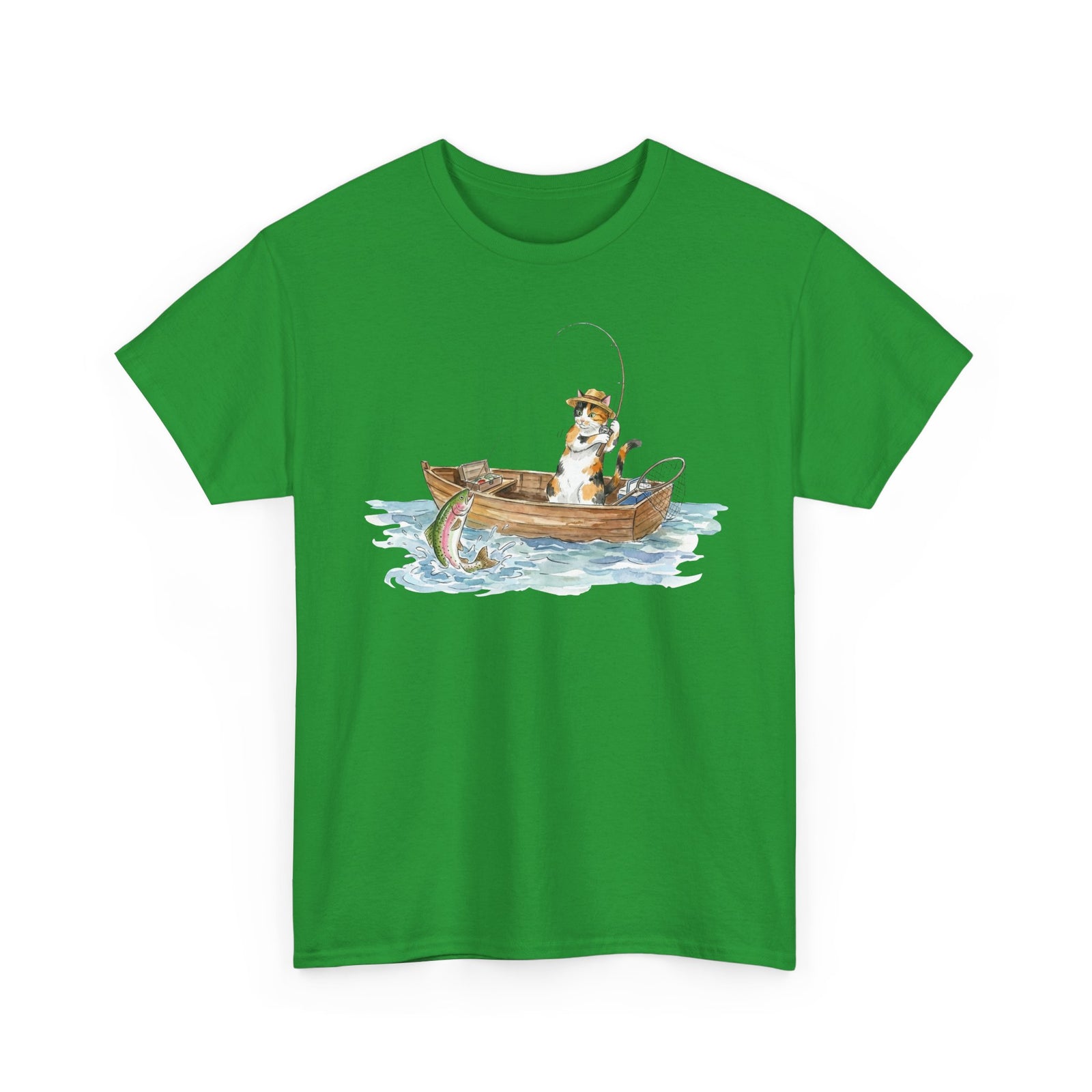 Cat Fishing T-Shirt — Funny Fishing Cat Graphic Tee