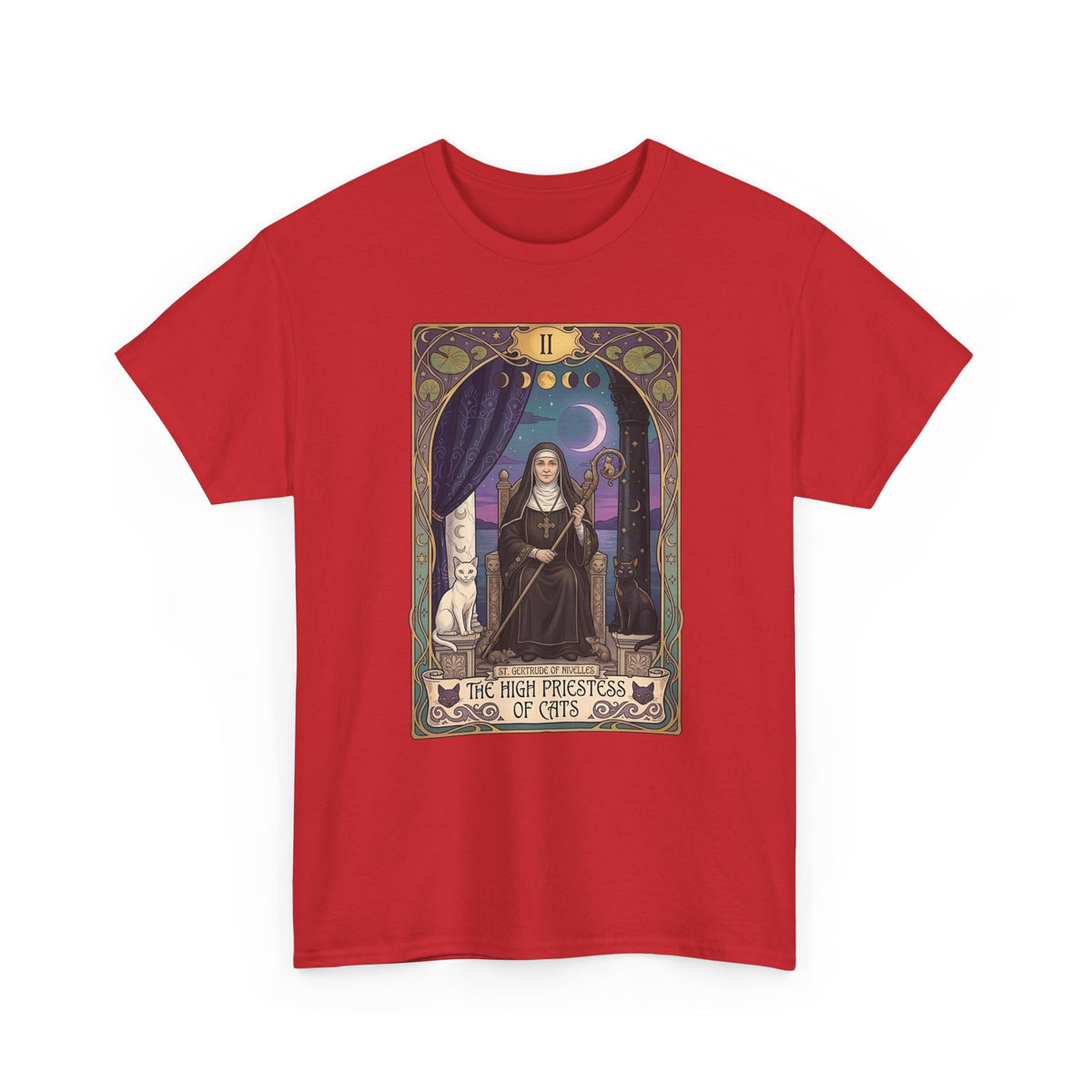 High Priestess of Cats T-Shirt — Mystical Cat Lover Tee