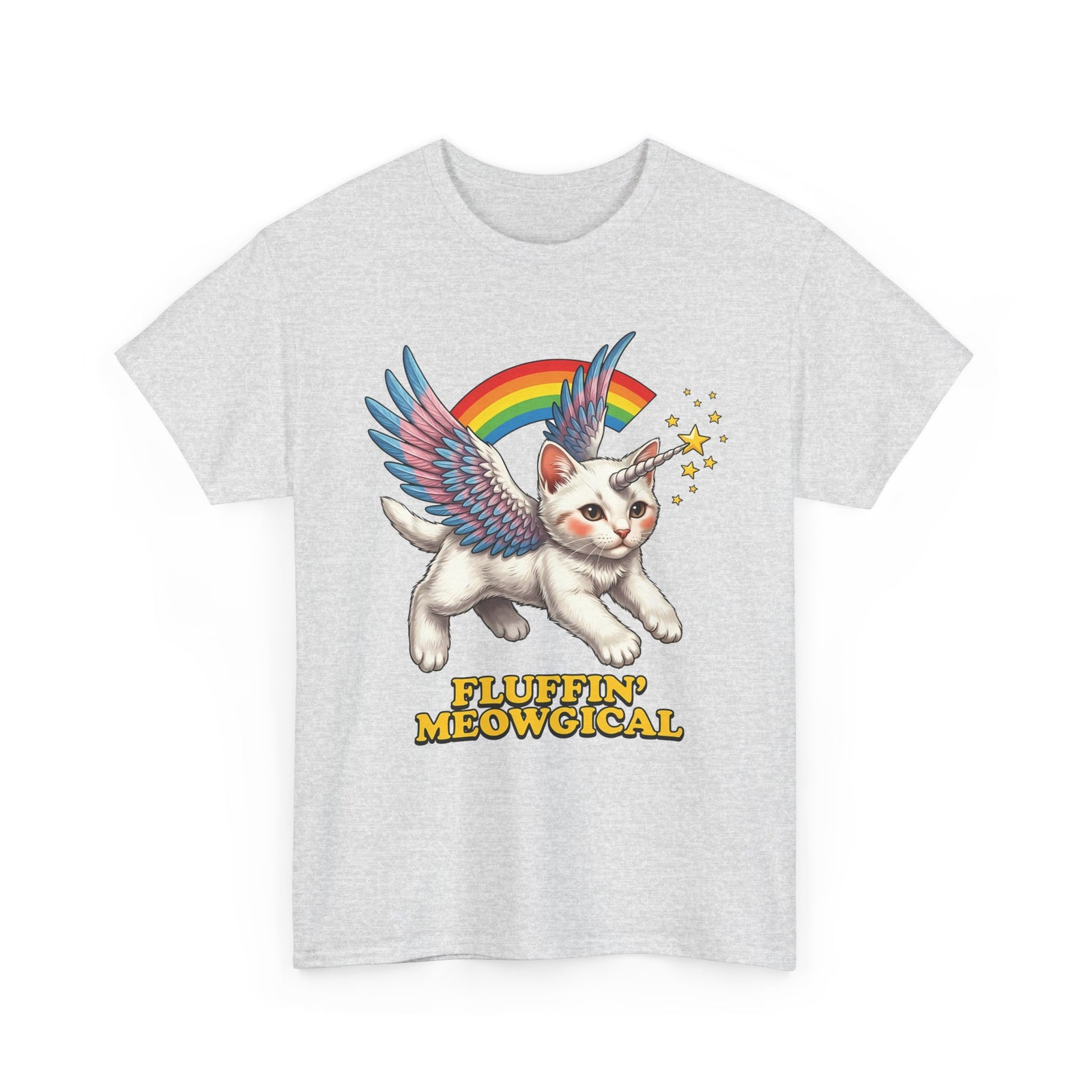Fluffin' Meowgical Cat T-Shirt — Cute Unicorn Kitten Graphic