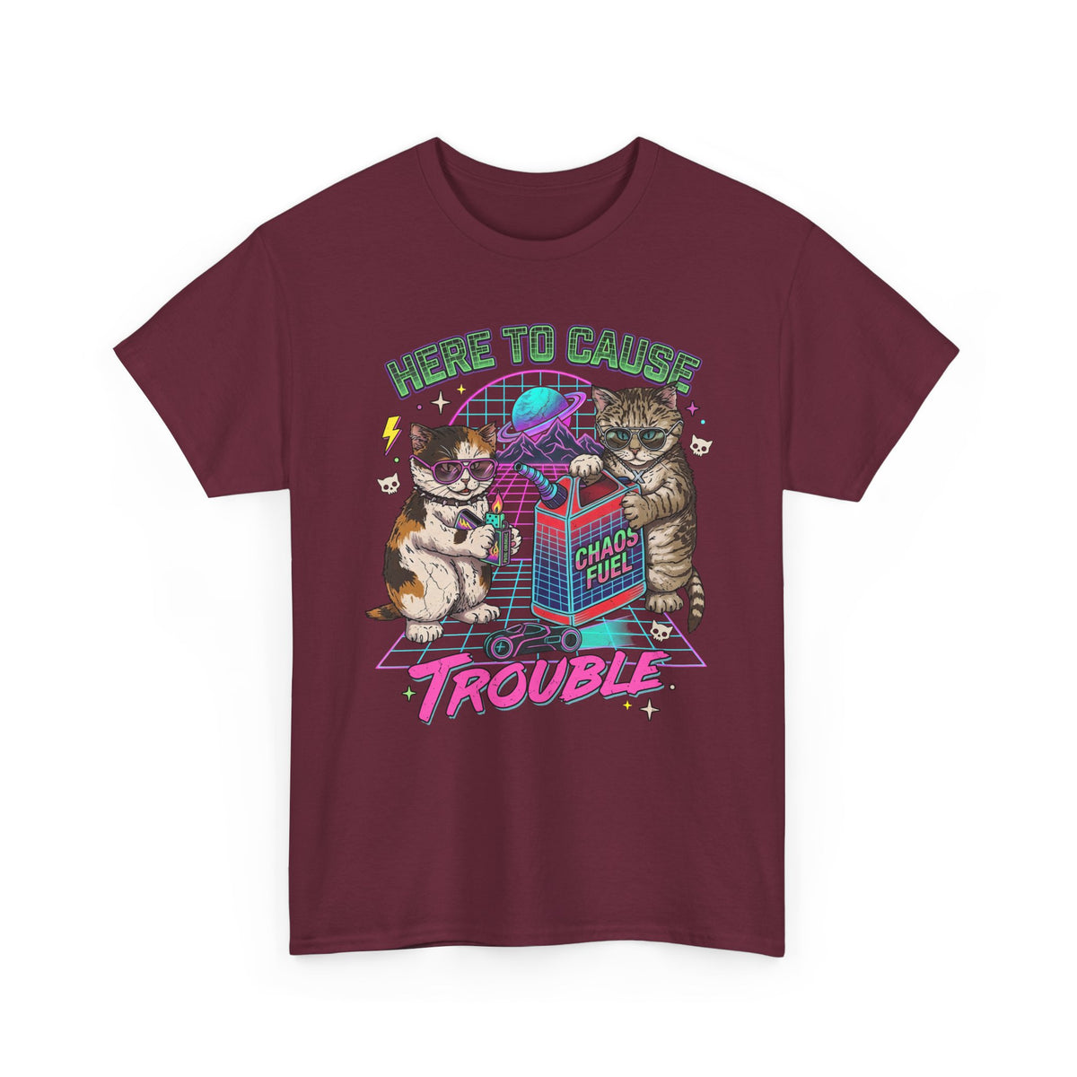 Here to Cause Trouble Naughty Cats T-Shirt