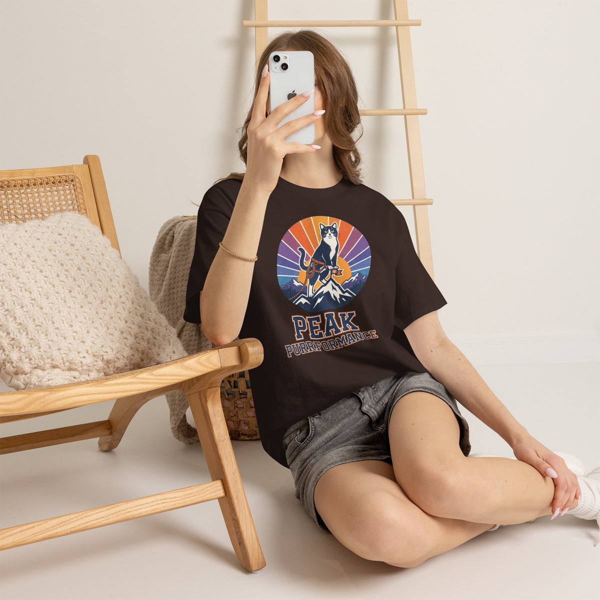 Cat Hiking Tee — "Peak Purformance" Outdoor Adventure Shirt