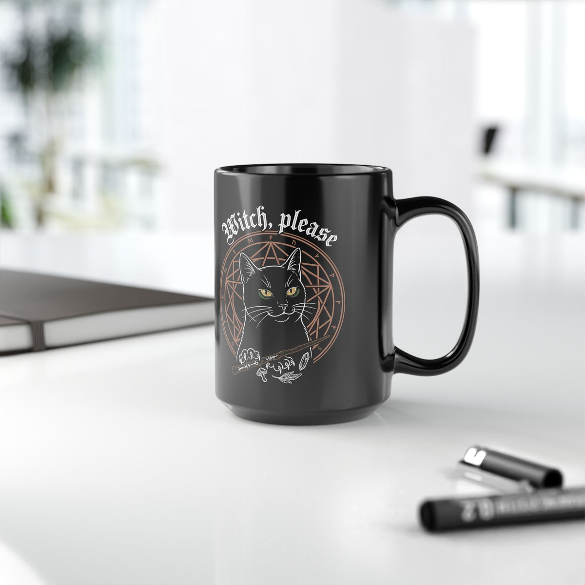 Witch, Please Black Cat Club Black Mug