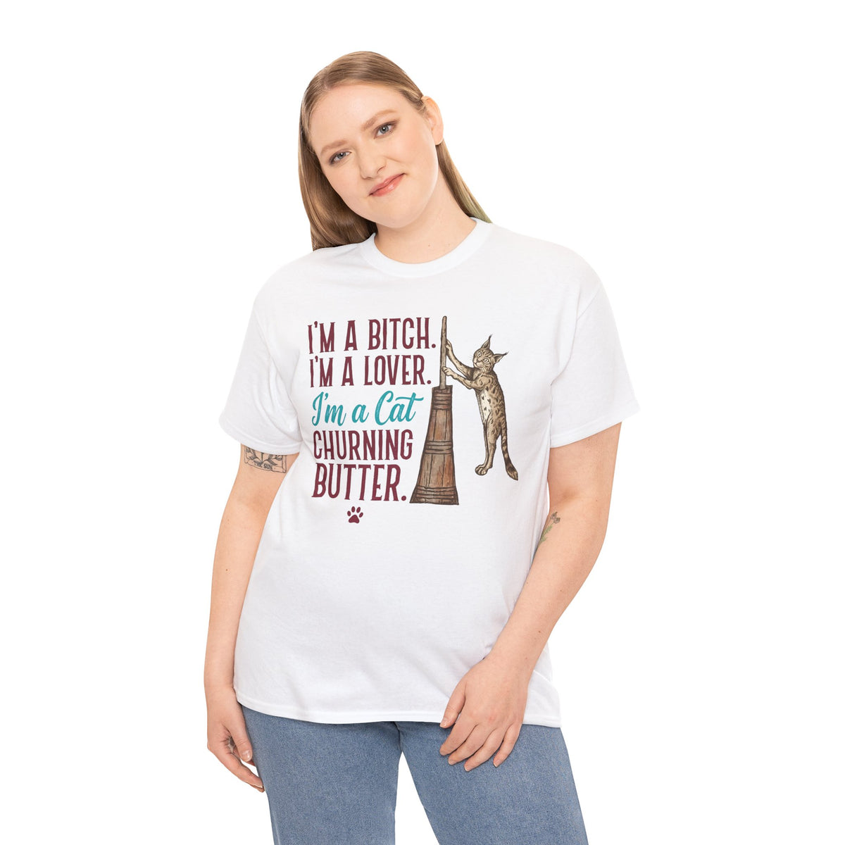 “I'm a Cat Churning Butter” T-Shirt — Funny Whimsical Cat Tee