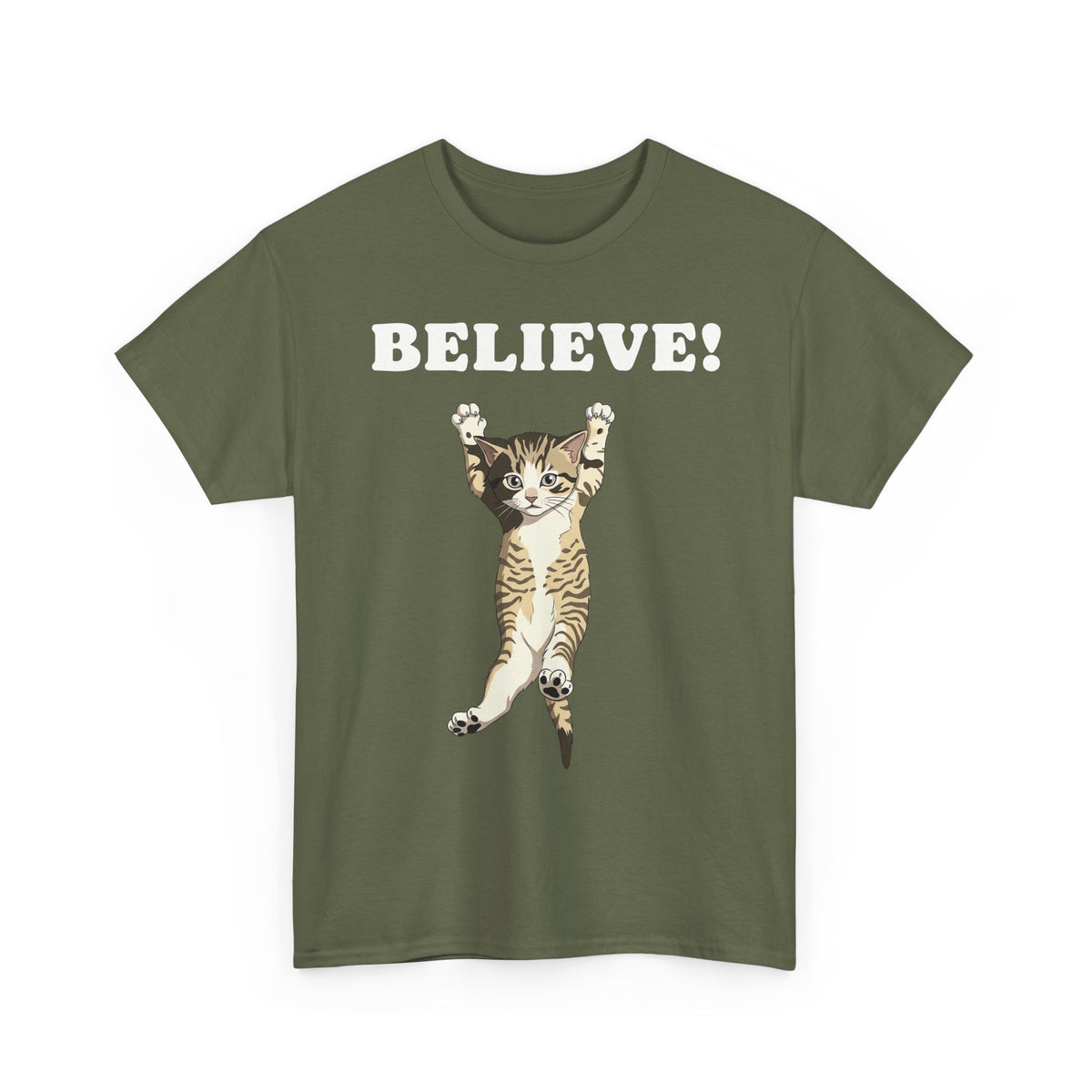 Believe! Cat Tee — Cute Motivational Kitten T-Shirt