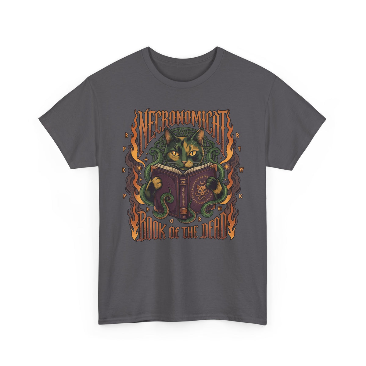 Necronomicat Occult Cat T-Shirt — Dark Mystic Graphic Tee