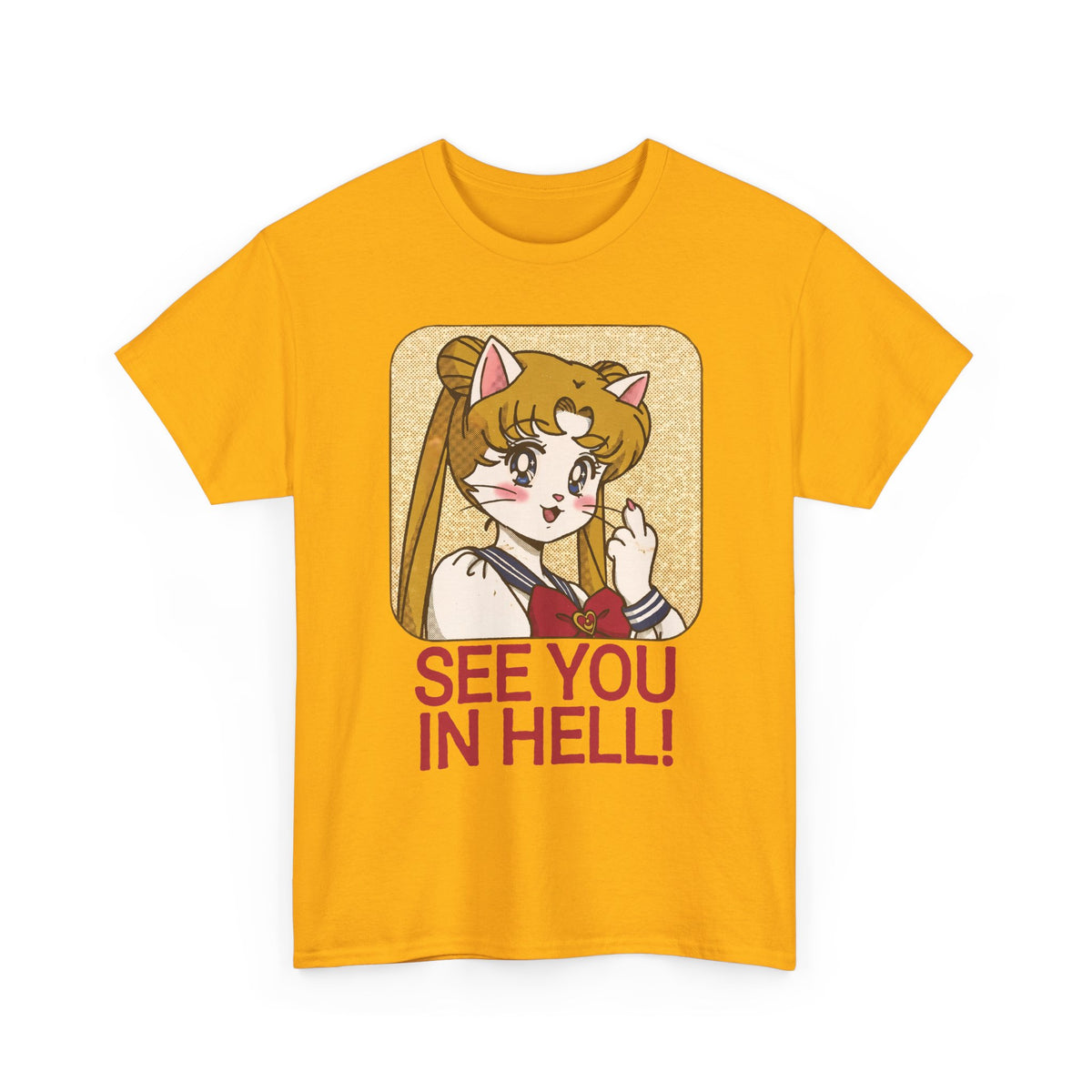 See You In Hell Anime Cat T-Shirt — Cute Magical Girl Parody Graphic