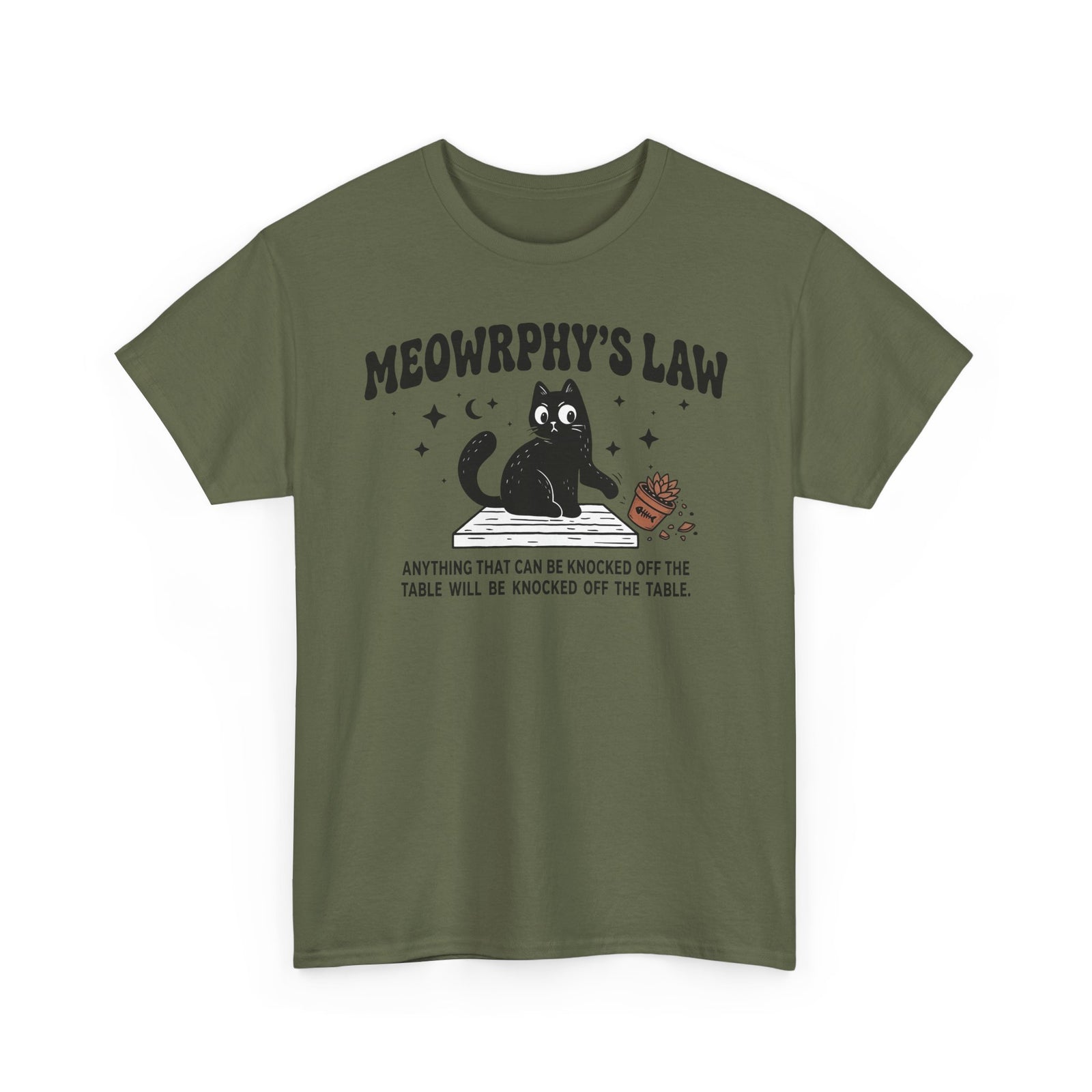 Meowrphy's Law T-Shirt — Funny Cat Quote Tee for Cat Lovers