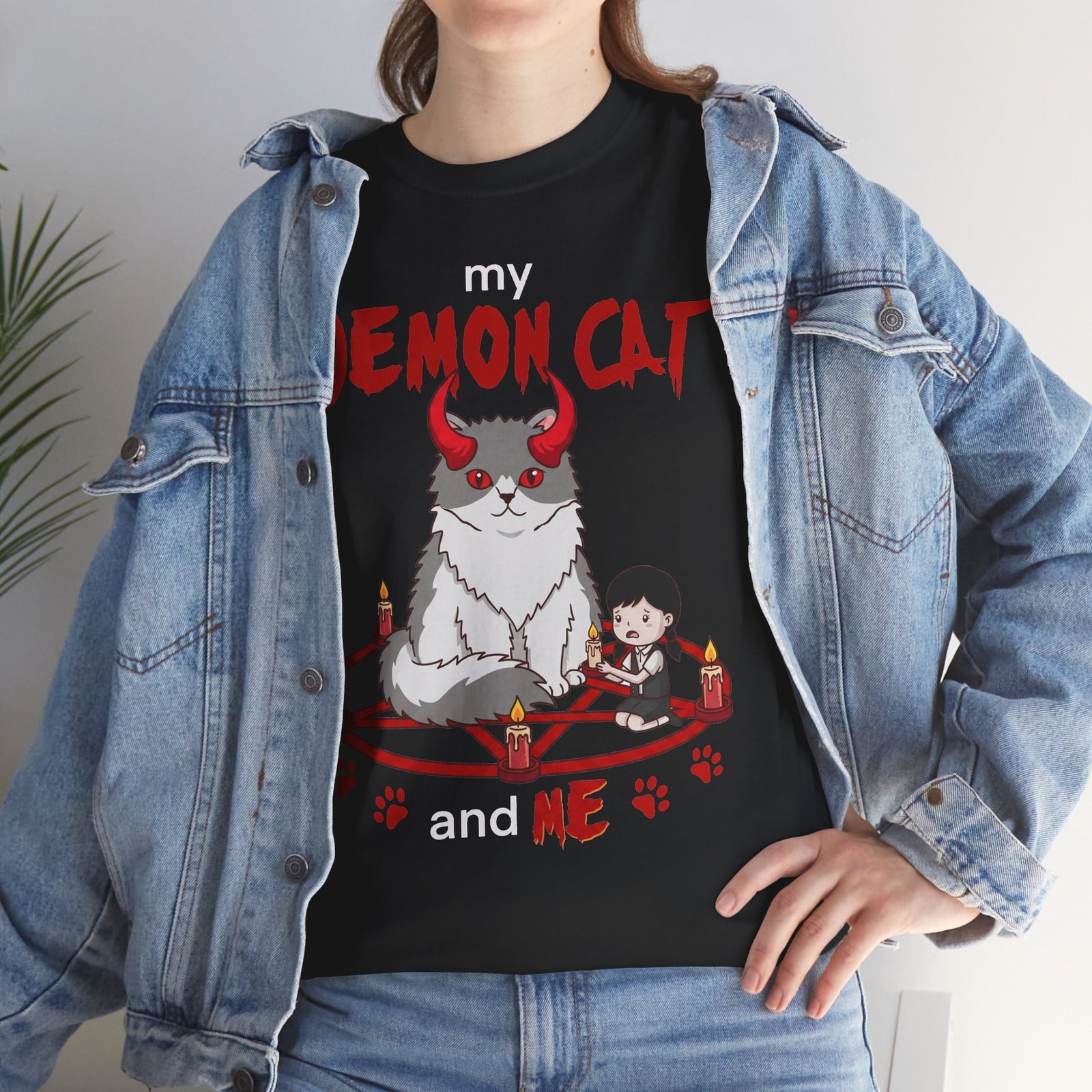 My Demon Cat T-Shirt — Cute Spooky Cat Graphic Tee for Cat Lovers & Halloween