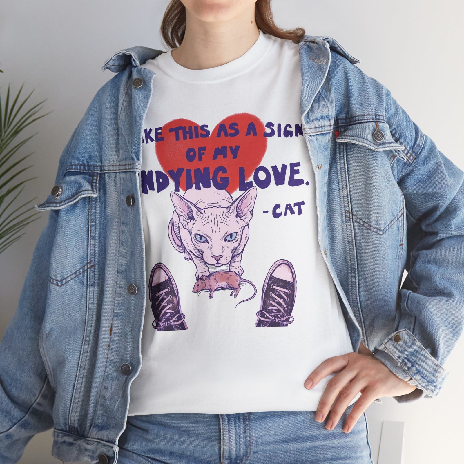 Cat Love Graphic Tee — “Take This as a Sign of My Undying Love”
