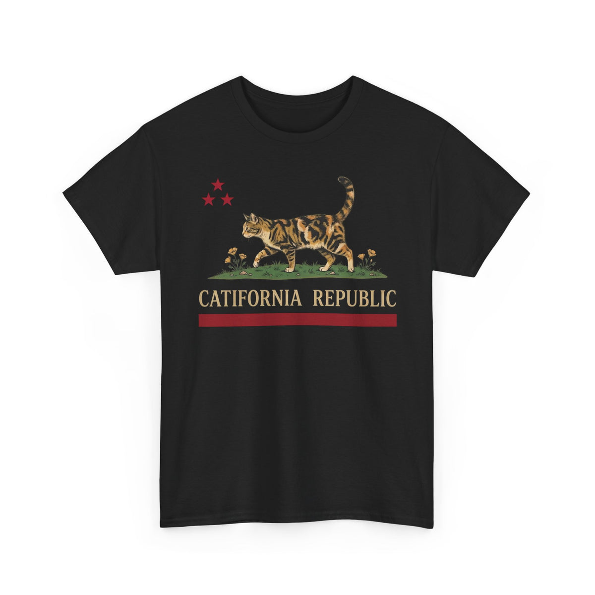Catifornia Republic Funny Cat T-Shirt — Vintage Cali Cat Graphic Tee