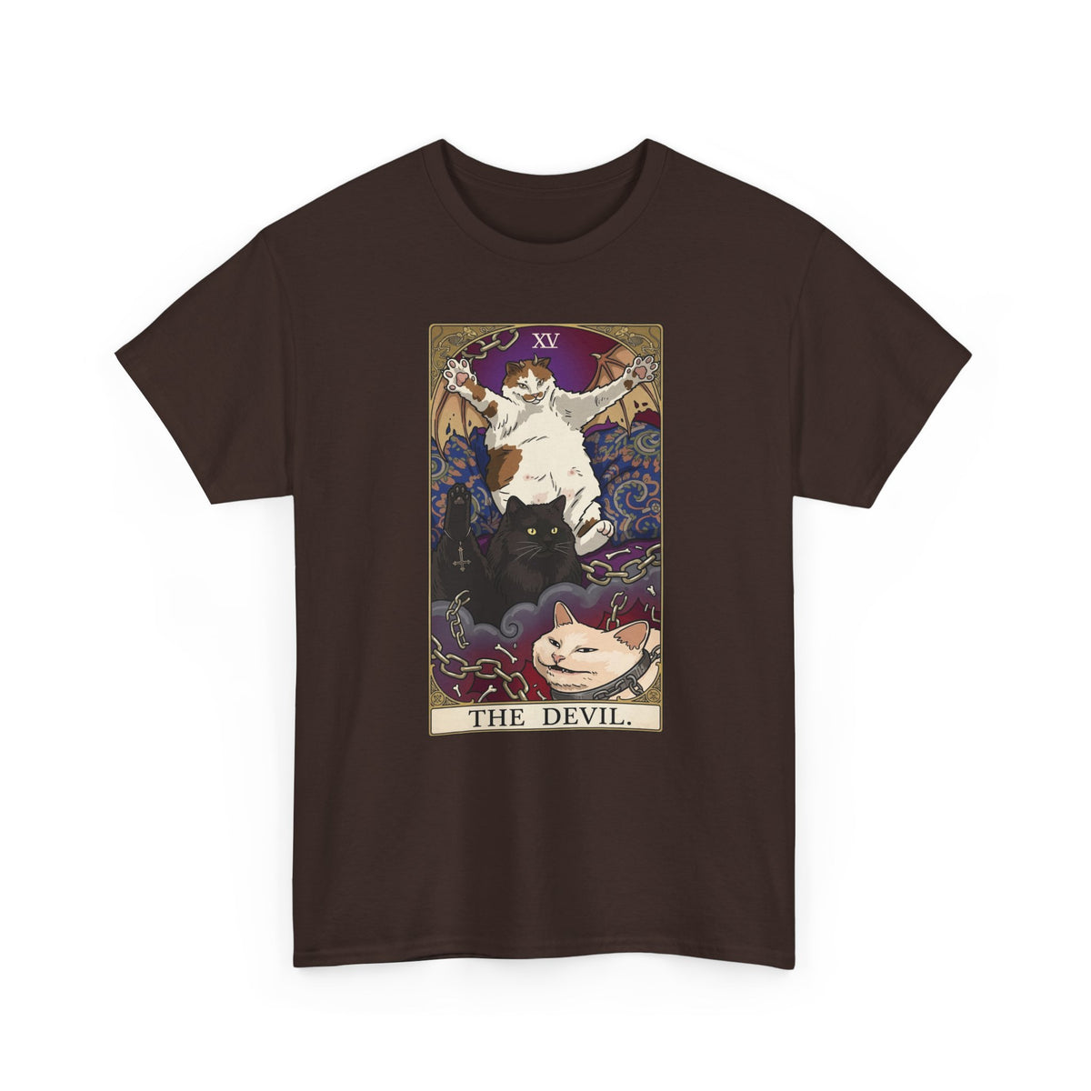The Devil Cats Tarot T-Shirt — Mystical Cat Tarot Illustration