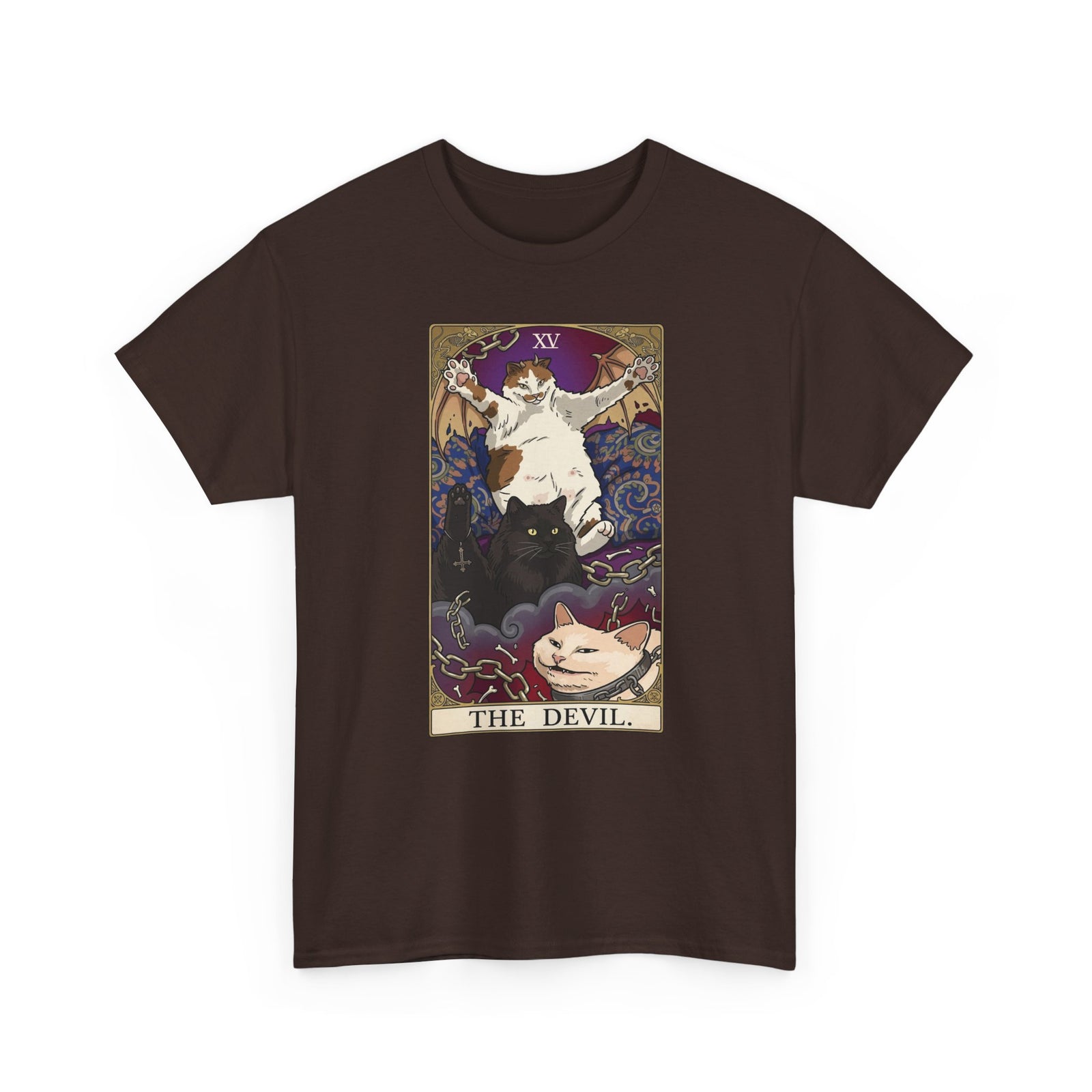 The Devil Cats Tarot T-Shirt — Mystical Cat Tarot Illustration